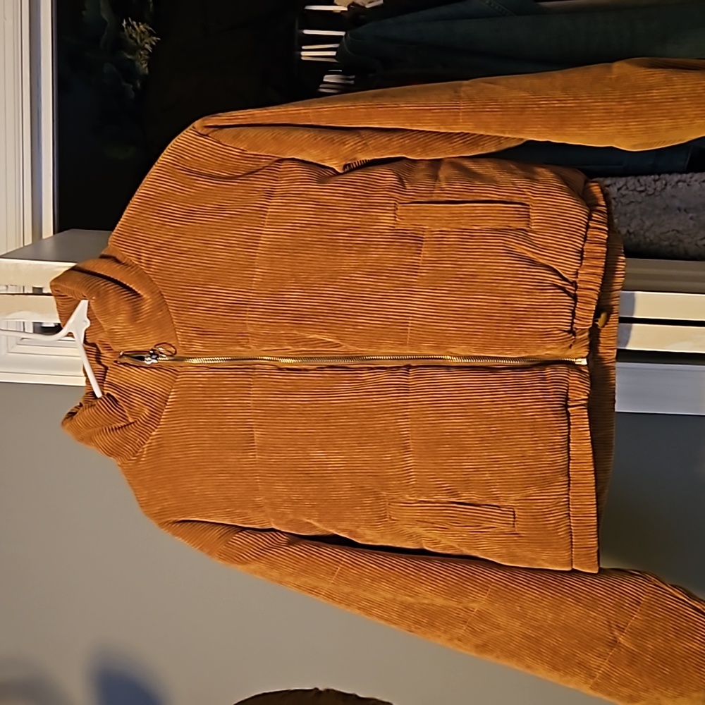 Cord puffer jacket